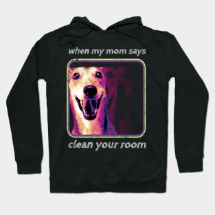 When My Mom Says Clean Your Room Funny Dog Hoodie